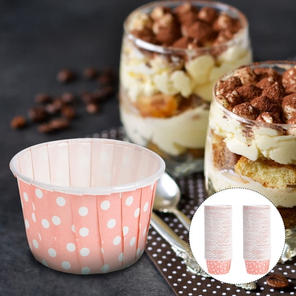 AURARMLET Disposable Cake Paper Cups White for Kids Birthday Parties 100Pcs 2.7x1.9in