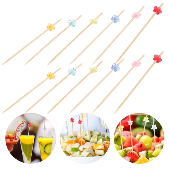 FELTECHELECTR Cupcake Picks Bamboo Mini Skewers 100Pcs 4.72X0.39X0.20in