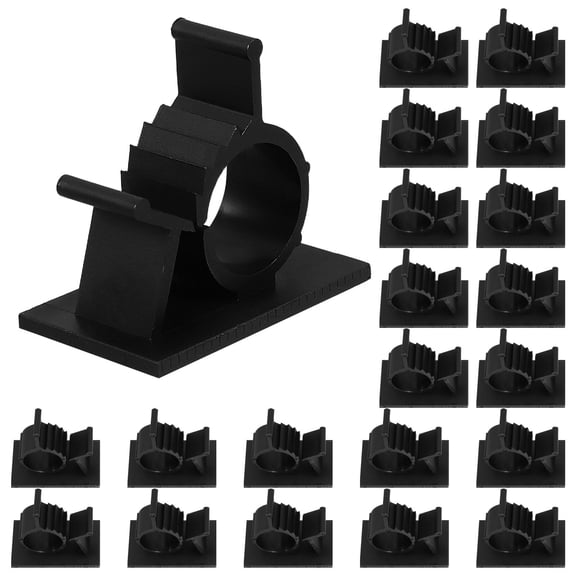 MLINS 100pcs Adjustable Adhesive Cable Clips Cord Holder For Wall Plastic Cable Clamps For Wire Management Mounting Clips