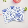 thumbnail image 1 of MLINS 100pcs Blue Floral Napkins Paper Napkins For Decoupage Paper Napkin Decorative Holiday Napkins Hotel Desktop Napkins Party Table Napkins, 1 of 7
