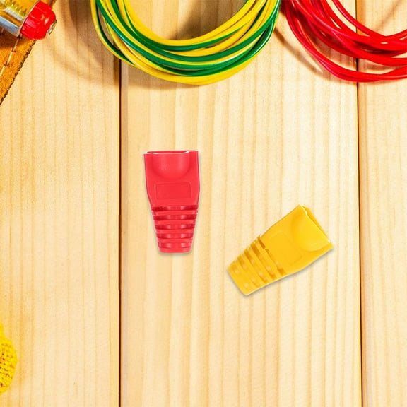 MLINS 100pcs Cable Connector Caps Ethernet Boot Covers Solid Plastic Covers Ethernet Cable Cover Zipper Cable Sleeve Wire Cover Socket Protection Cover Connector Cover