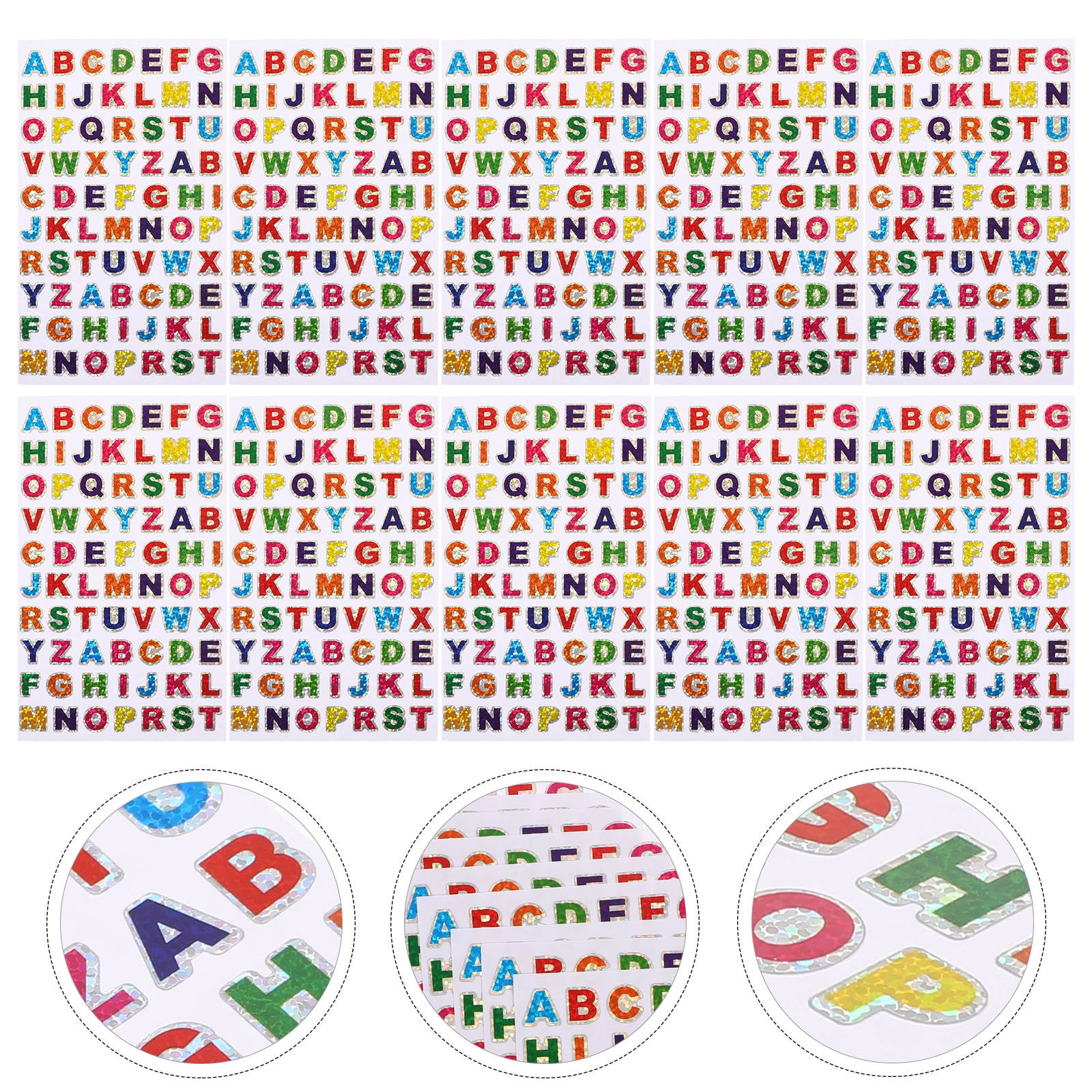 MLINS 100pcs Coloured Letter Stickers Alphabet Stickers Alphabet Decals ...