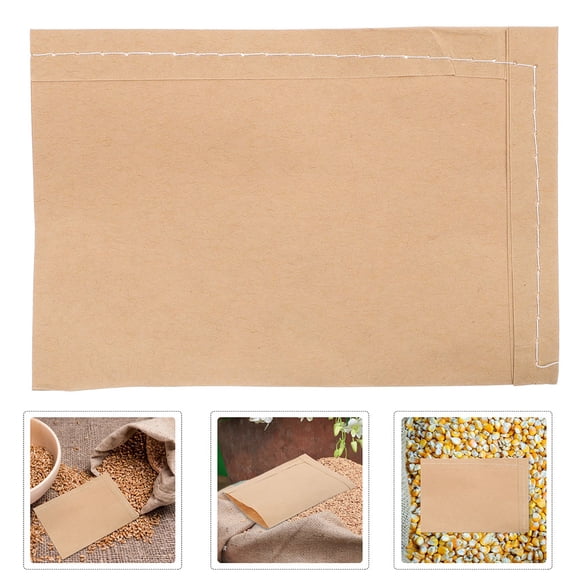 MLINS 100pcs Decorative Flat Paper Bags for Merchandise Treats Parties Cookies Food Storage Kraft Paper Pouches Sample