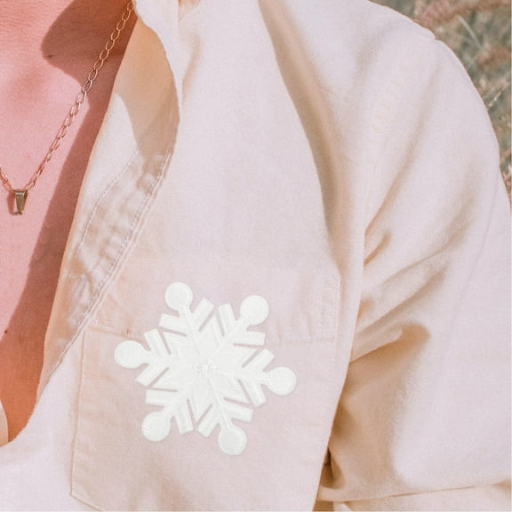 PTOOTP White Snowflake Cloth Patches 10Pcs Embroidery Hole Filling Stickers for Clothes Decoration