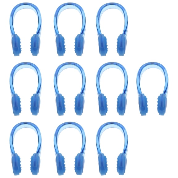 FELTECHELECTR 10Pcs Durable Silicone Nose Clips Swimming Pool Accessories Blue Color