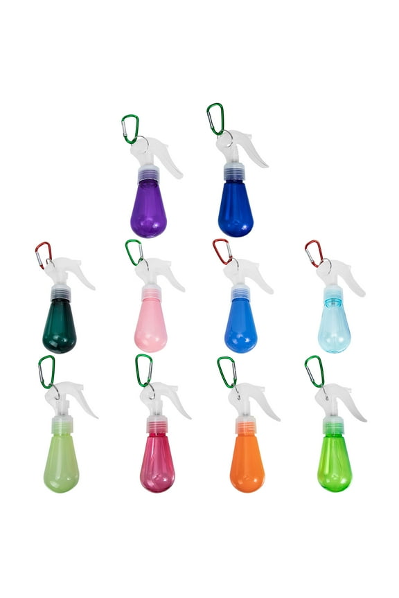 10Pcs Round Bulb Shape Perfume Spray Bottle for Travel with Key Chain Design 5.4x2.8in PET Material