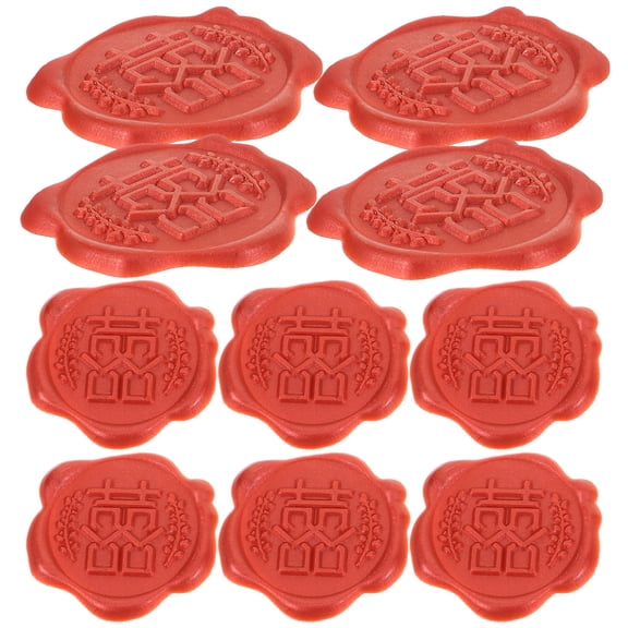 MLINS 10Pcs Wedding Wax Seal Stickers Chinese Character Pattern Seal Stickers Wedding Invitations Wax Seals