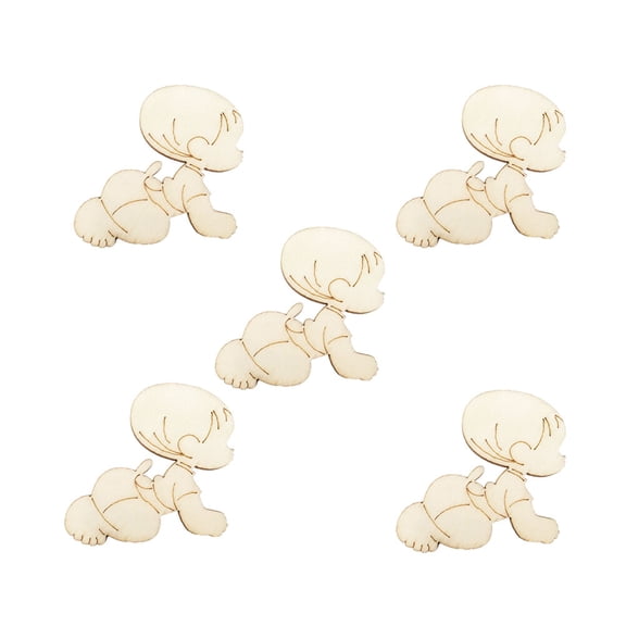 MLINS 10pcs Baby Wood Piece Creative Decor Art Prop for Baby Shower Wedding Birthday Party