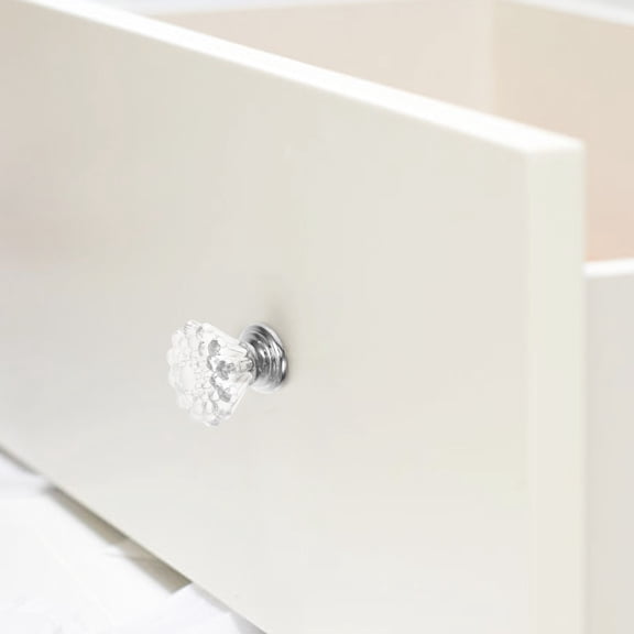 MLINS 10pcs Clear Drawer Pulls Modern Decorative Glass Knobs For Dresser Drawers Single Hole Acrylic Cabinet Handles For Kitchen And Bathroom Golden