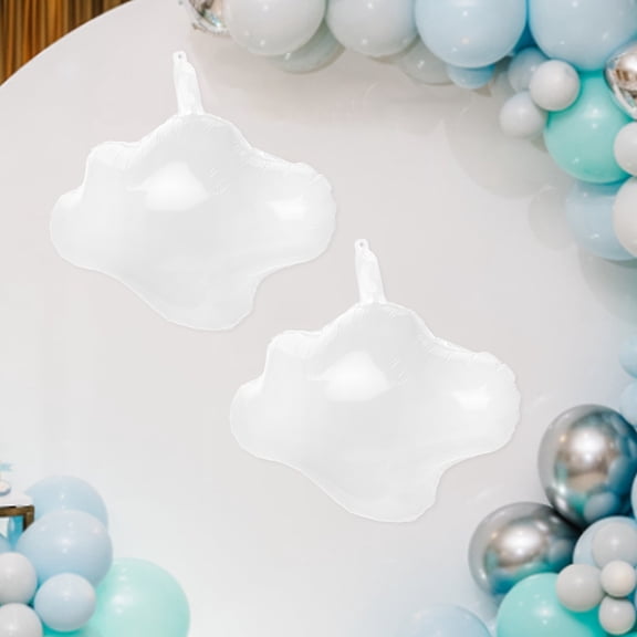 MLINS 10pcs Cloud Shaped Balloons Party Decoration Baby Shower Cloud Balloons Replacement Aluminum Foil Balloons Holiday Theme Party Favor Accessory