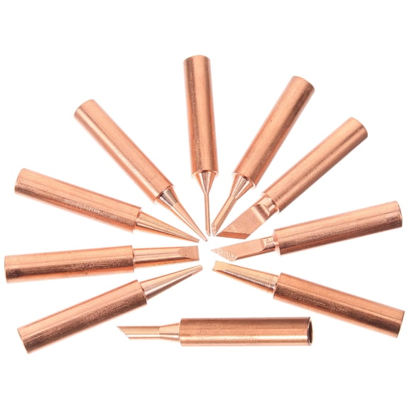 MLINS 10pcs Copper Replaceable Solder Iron Copper Tips Assorted Soldering Tip Replacement Accessory