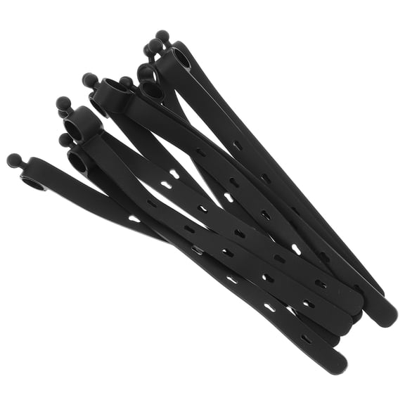 MLINS 10-Pack Silicone Cable Ties and Cord Wraps, Flexible Cord Organizers for Desk, Office, Home, and Electronics Management