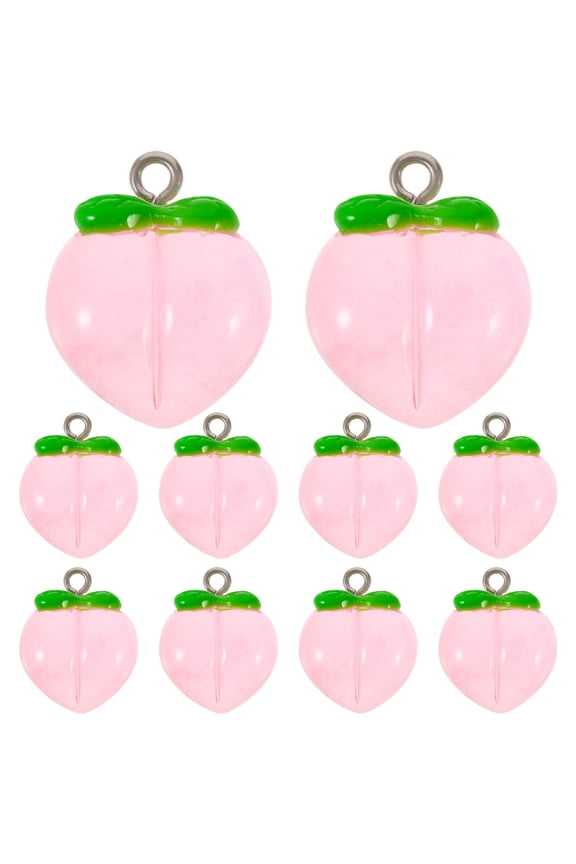 10pcs Fruit Charms Earrings Jewelry Making Charms Peach Fruit Charms Keychain Supplies