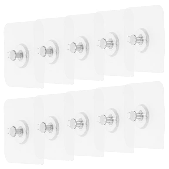MLINS 10pcs Heavy Duty Non Drilling Hooks Adhesive Hooks for Hanging, No-Trace Sticker Wall Frame Picture Hangers Without Nails for Kitchen Bathroom