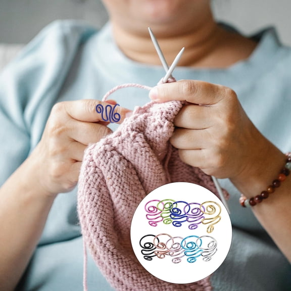YUYUETIME 10Pcs Crochet Tension Rings Multi Color Finger Knitting Loops for Smooth Crafting