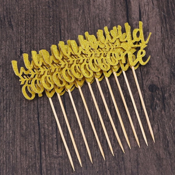 FOMIYES Shining Design Cake Topper for Dance Party 10Pack 5.1x2x0.1in
