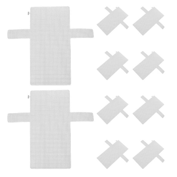 MLINS 10pcs Plastic Mesh Canvas Bag Sheets Plastic Net Cover DIY Craft Accessories for Yarn Knitting and Crochet Projects White