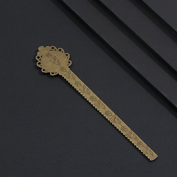 MLINS 10pcs Retro Multifunction Bookmark Drawing Template Ruler Metal Ruler Handwriting Learning Tool Ruler for Students (20MM Purfle, Bronze)