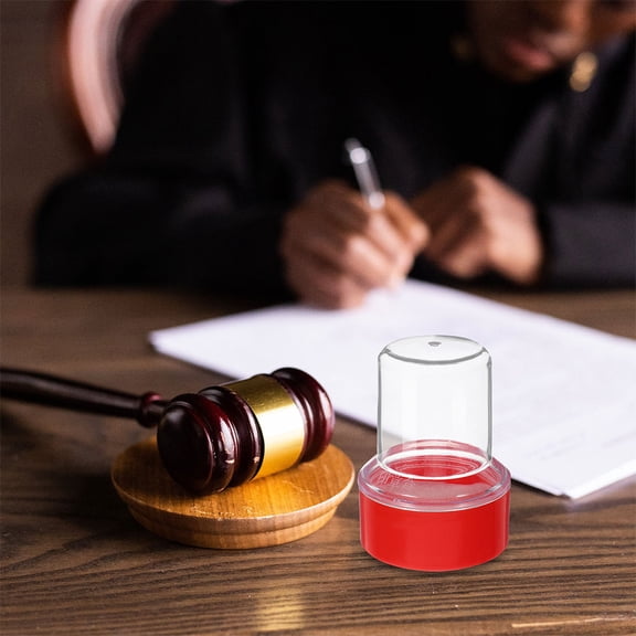 MLINS 10pcs Round Stamp Box Office Clear Seal Storage Container Sturdy Plastic Stamper Holder Protective Seal Container With Lid Office Supply