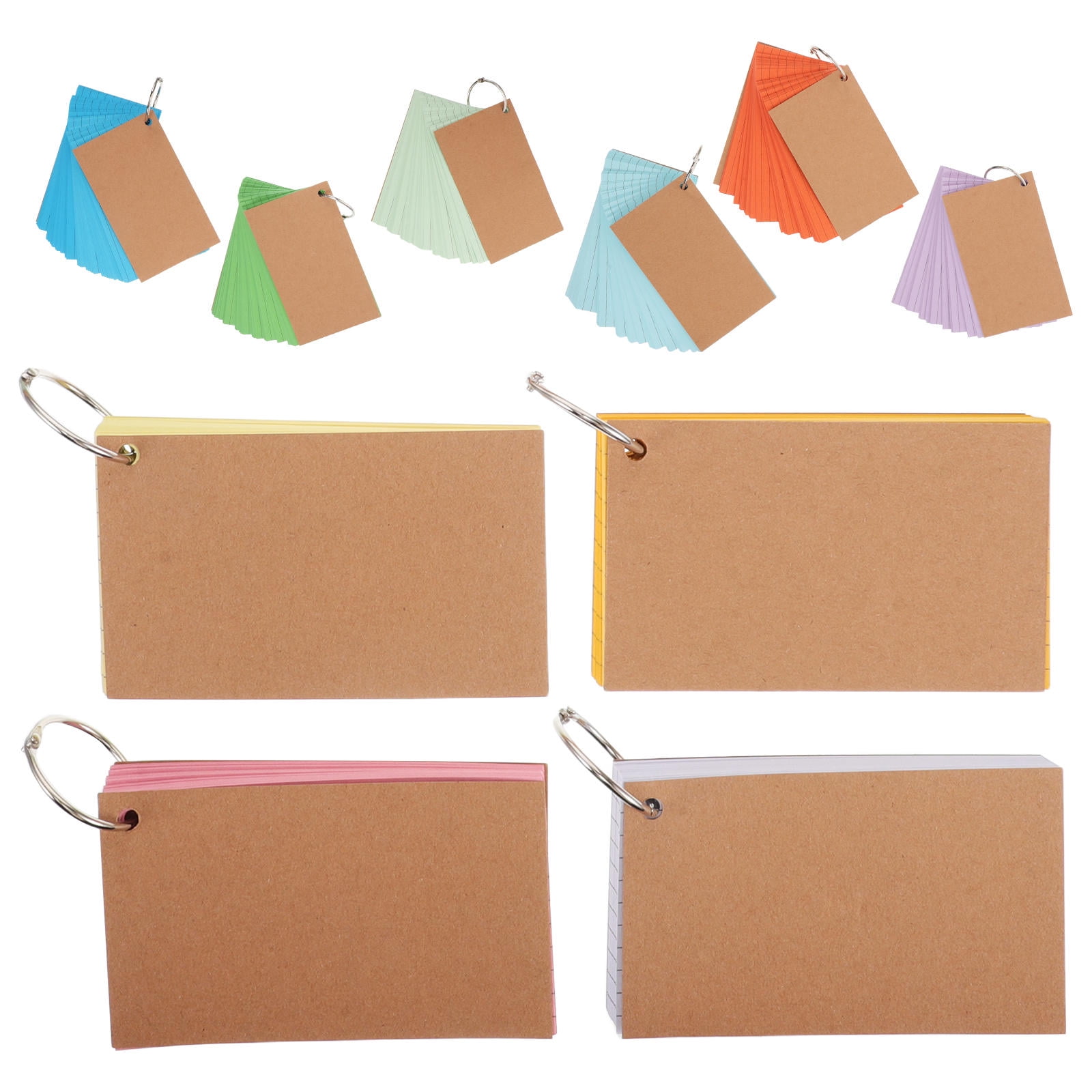 MLINS Colored Index Cards with Tabs and Holes Assorted Color Paper Material for Studying and Decoration 10pcs