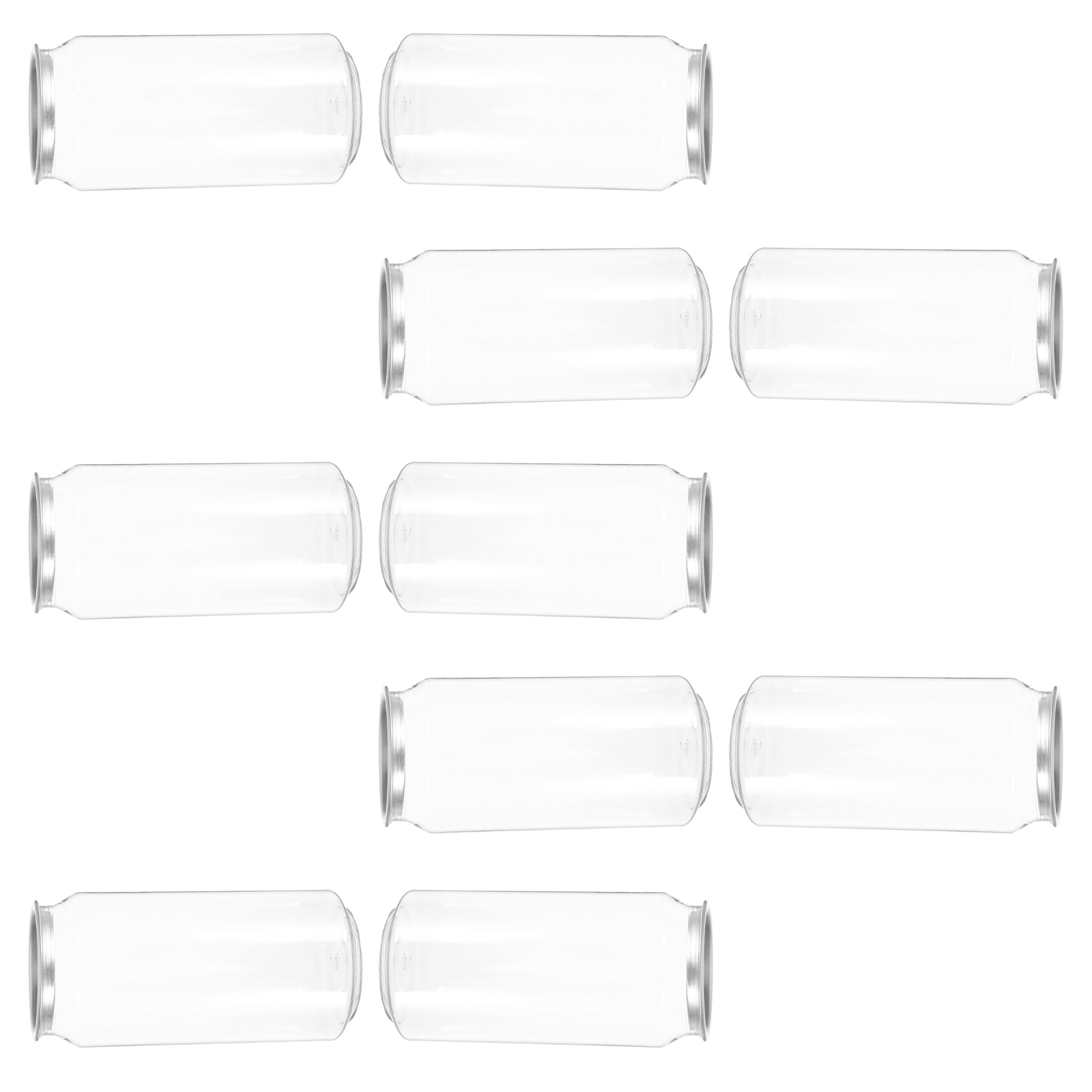 MLINS 10pcs Transparent Can Juice Bottles with Aluminum Cap Portable Leakproof Beverage Containers for Travel Parties and Home Use 400ml