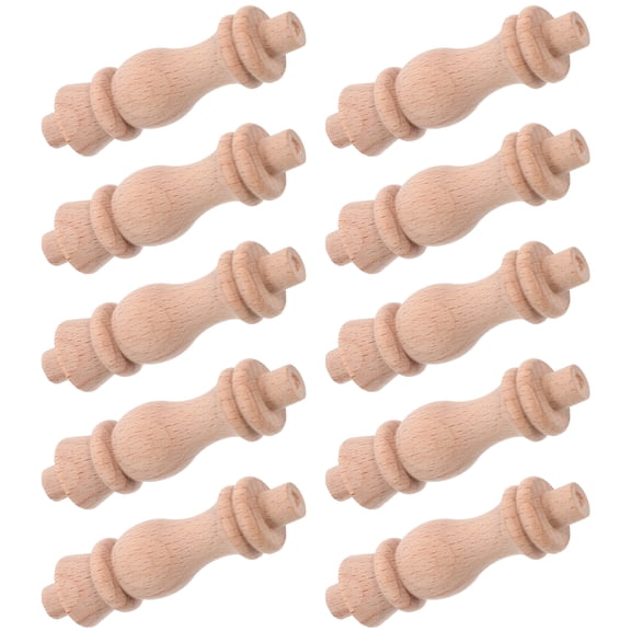 MLINS 10pcs Versatile Wood Baluster Replacement 62mm Wooden Spindle Wooden Drop Spindle For Home Decor Staircase Interior And Furniture Crafting