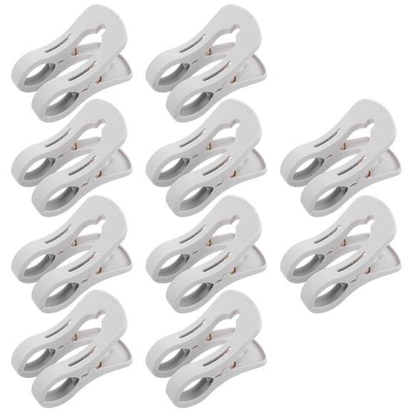 DINHEAROM Plastic Clothes Pins Grey 10Pcs 4.72X3.15X2.56In