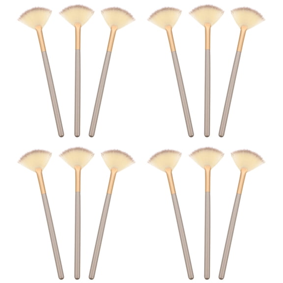 MLINS 12 Pcs Brush Face Fan for Makeup Mask Applicator Shaped Travel
