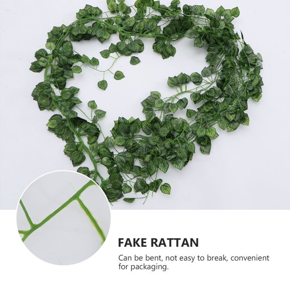 MLINS 12 Pcs Artificial Rattan Green Plant Leaves, Realistic Eucalyptus Simulation for Home Decor and Craft Projects