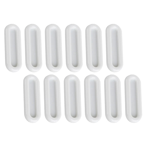YUYUETIME 12Pcs Multi-Function Plastic Pull Handle White Adhesive for Home Doors Cabinets Windows