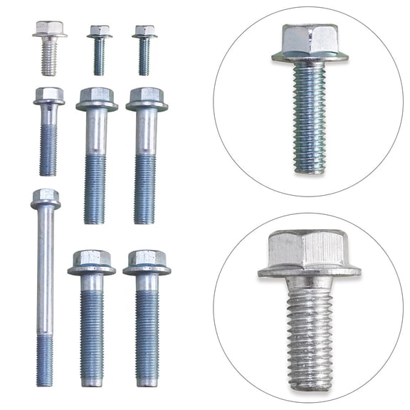 MLINS 12 Pcs Engine Stand Bolt Motor Bolts Engines Mounting Car Silver