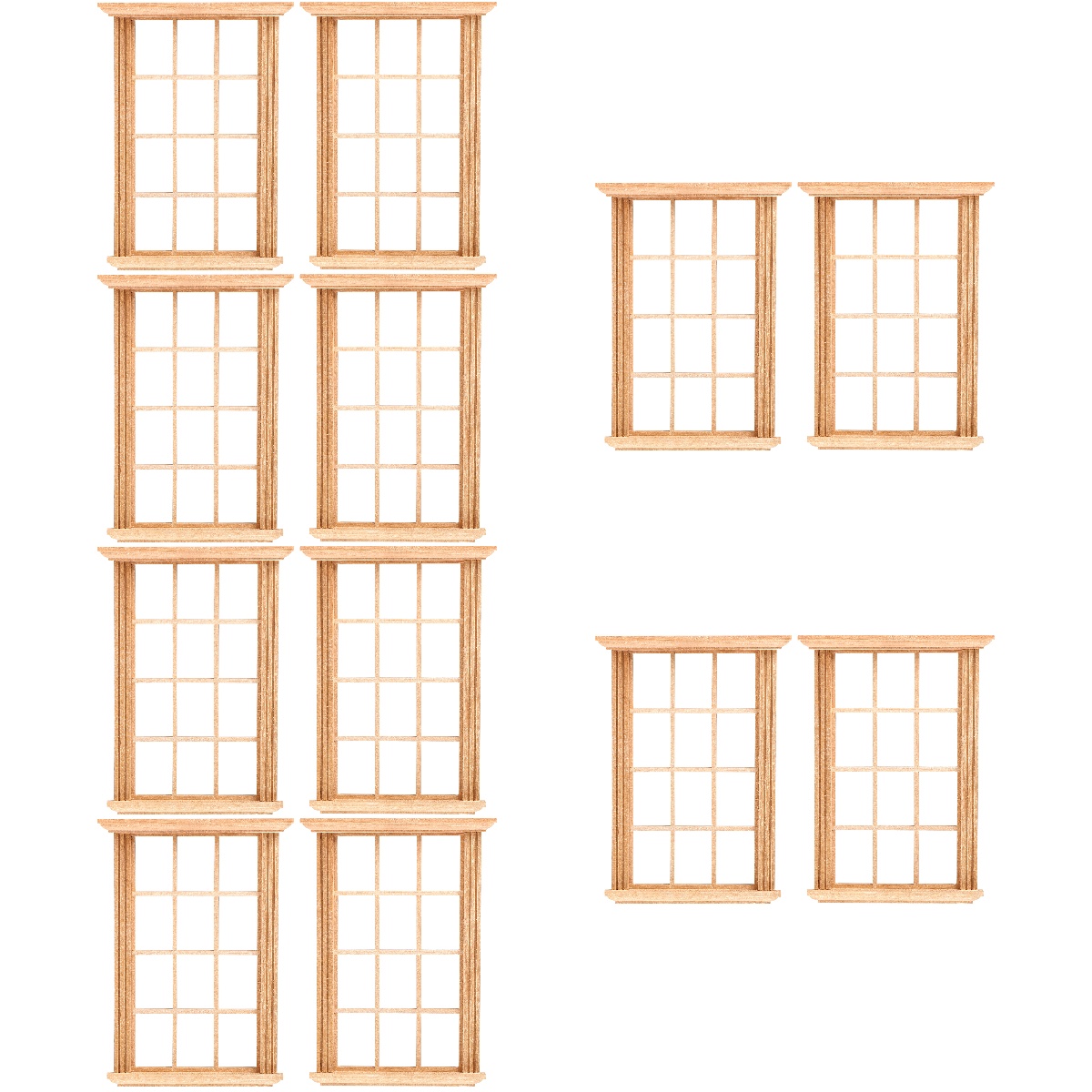 MLINS 12 Pcs Mini Furniture Model Toy Miniature Wooden Window Frame ...