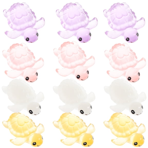 MLINS  12 Pcs Mini Turtle Figure Decoration Figurines Reptile Fish