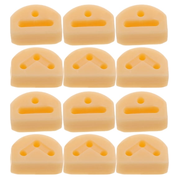 MLINS 12 Pcs Plastic Guitar String Ties Bridge Beads 3 Holes Guitar String Fasteners Guitar String Retainer For Ukulele Classical Acoustic Guitar String Beige