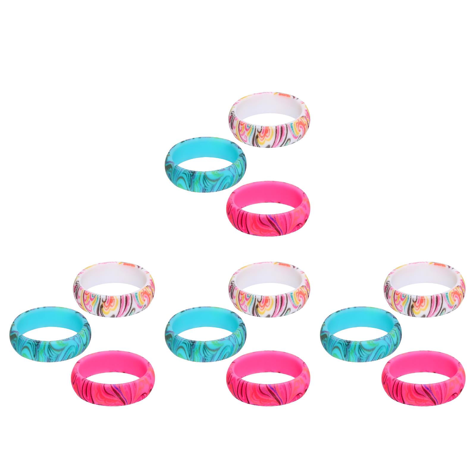 MLINS 12 Pcs Silicone Wedding Ring Thin Rubber Band Silicone Rings for ...