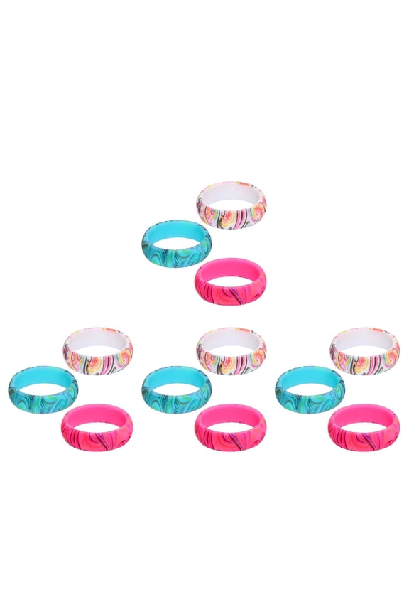 12 Pcs  Silicone Wedding Ring Thin Rubber Band Silicone Rings for Couple Souvenir Outdoor Activity