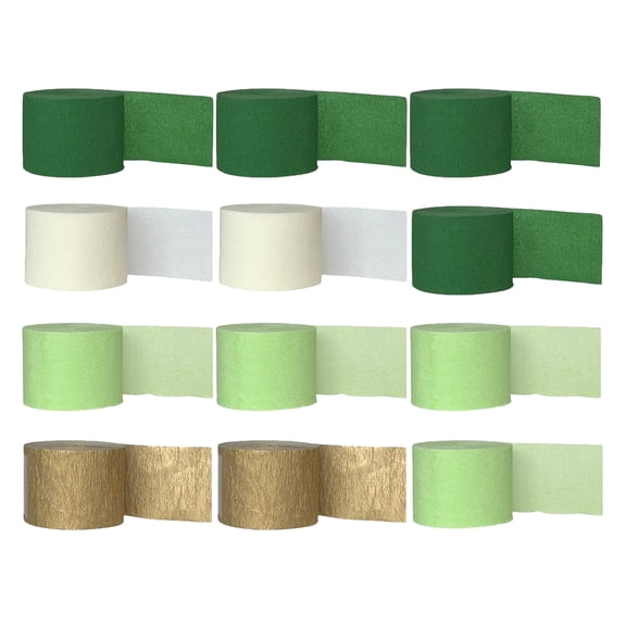 MLINS 12 Rolls Birthday Crepe Paper Streamers for Wedding Party Soft Durable Easy to Tie suitable for Wrapping Balloon Decoration Craft Projects