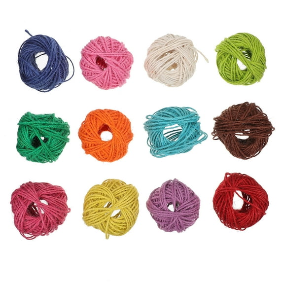 MLINS 12 Rolls Colored Rope Set Thick Twine Decorative Natural Jute Colorful