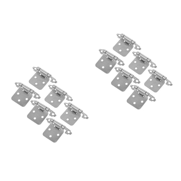 DINHEAROM Self Closing Cabinet Hinges Brushed Nickel Steel for Furniture Mlins 12Pcs