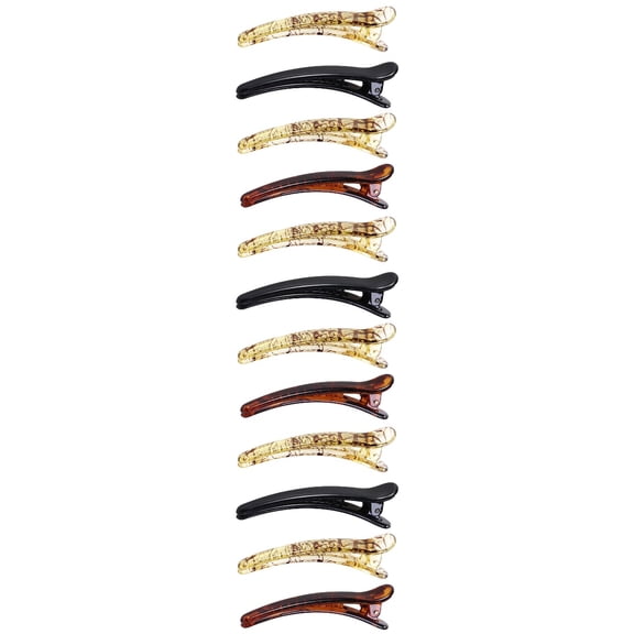 MLINS 12 pcs Plastic Frosted Glossy Hair Clips Teeth Knots Barrette for Women Girls Hairdresser (Mixed Color)