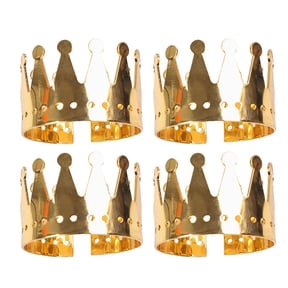 MLINS 12 pcs Western Restaurant Napkin Buckles Chic Crown Styled Napkin Rings (Golden)