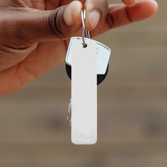 MLINS 12PCS Blank Stamping Charms Rectangle Metal Stamping Blanks Jewelry Making Titanium Steel Tags with Hole for Engraving and DIY Projects