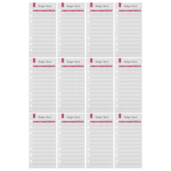 MLINS Budget Sheets for Binder with 6 Holes Size Red Color Practical Financial Planner