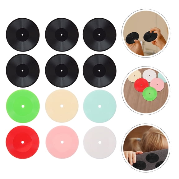 MLINS 12pcs Dollhouse Vinyl Collection Retro Records Blank Miniature Accessories for Doll House Layout Fake