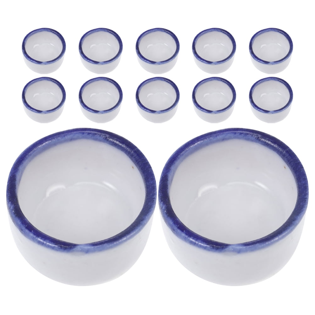 MLINS 12pcs Spider Micro Water Bowl Mini Ceramic Dish Tarantula Tiny Reptile Feeding Bowl for Spider Tarantula Hermit Crab Scorpion