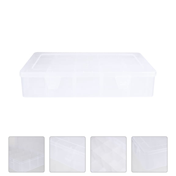 DINHEAROM Dividers Compartments Transparent PP Plastic Friends Small Objects 1 Set 10.81X6.48X2.16in