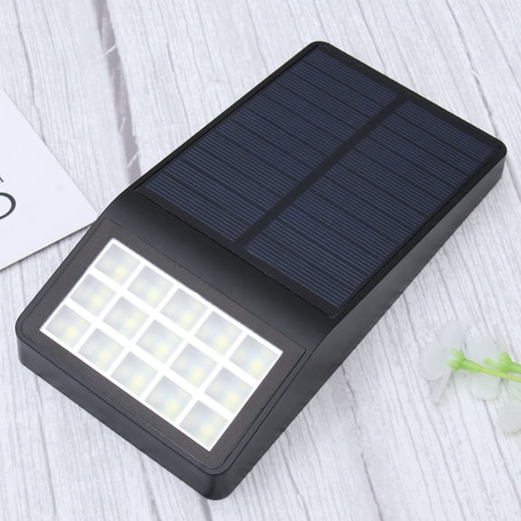 MLINS 15 LED Solar Wall Light Light-operated Garden Solar Garden Light LED Solar Wall Light Fence Light for Indoor Outdoor Bathroom Office Kitchen Hallway Corridor Garden Garage (Black Shell)