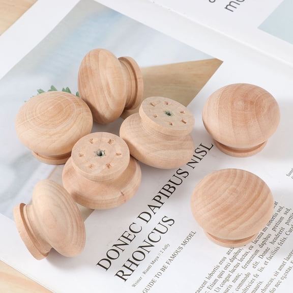 MLINS  15 PCS Shaker Knob Wood Round Handle Beech Circular Pull Knobs Drawer Child
