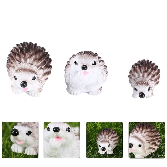 FELTECHELECTR Artificial Hedgehog Garden Ornaments Durable Resin Crafts 15Pcs