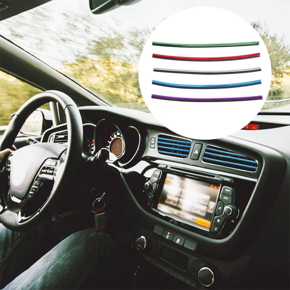 MLINS 15 Pcs Sided Air Outlet Decorative Strip PVC Car Accessories Miss 19.7X0.4X0.4cm